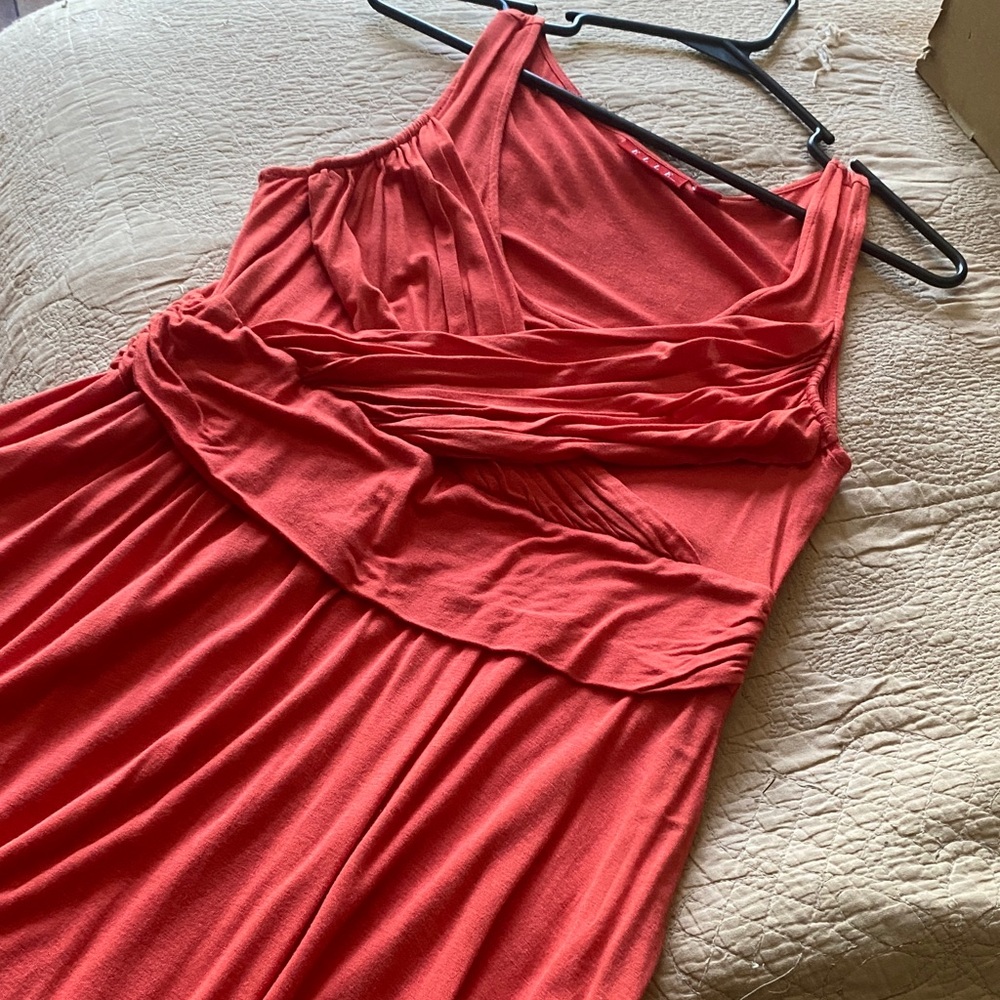 Elle Vibrant Coral Maxi Dress